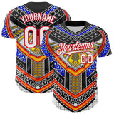 Maxcorners Custom Black White-Fire Red 3D Pattern Design Burner Costumes Tribal Premium Baseball Jersey LM0210