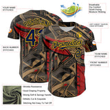 Maxcorners Custom Black Navy-Yellow 3D Pattern Design Burner Costumes Abstract Shape Premium Baseball Jersey LM0210