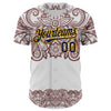 Maxcorners Custom White Navy Red-Yellow 3D Pattern Design Burner Costumes Paisley Bandana Premium Baseball Jersey LM0210