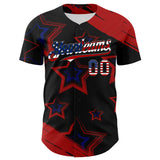 Maxcorners Custom White Red-Royal 3D American Flag America-Inspired Premium Baseball Jersey LM0210