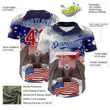 Maxcorners Custom Cream Red Royal-White 3D Retro American Flag Premium Baseball Jersey LM0210