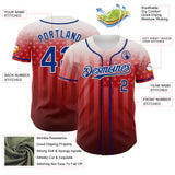 Maxcorners Custom White Red Navy-Royal 3D American Flag America-Inspired Premium Baseball Jersey LM0210