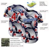 Maxcorners Custom Royal Red-White 3D Retro American Flag Premium Baseball Jersey LM0210