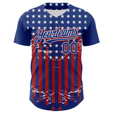 Maxcorners Custom Black USA Flag-White 3D Retro American Flag Premium Baseball Jersey LM0210