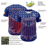 Maxcorners Custom Black USA Flag-White 3D Retro American Flag Premium Baseball Jersey LM0210