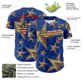 Maxcorners Custom Navy Red Royal-White 3D Gradient Retro American Flag Premium Baseball Jersey LM0210