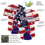 Maxcorners Custom White Camo-Black Premium American Flag Fashion Baseball Jersey LM0210
