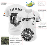 Maxcorners Custom White Black 3D Pattern Design Philadelphia Cityscape Liberty Bell Premium Baseball Jersey LM0210