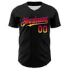 Maxcorners Custom Black Orange-Dark Purple 3D Pattern Design Gradient Miami Cityscape Sunset Premium Baseball Jersey LM0210