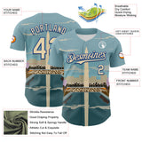 Maxcorners Custom Blue Cream-Royal 3D Pattern Design Washington Cityscape Skyline Premium Baseball Jersey LM0210