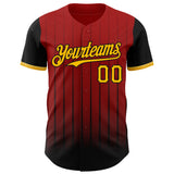 Maxcorners Custom Red Gold-Black 3D Pattern Design Gradient Geometric Shape Premium Baseball Jersey LM0210