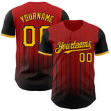 Maxcorners Custom Red Gold-Black 3D Pattern Design Gradient Geometric Shape Premium Baseball Jersey LM0210