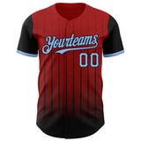 Maxcorners Custom Red Light Blue-Black 3D Pattern Design Gradient Geometric Shape Premium Baseball Jersey LM0210