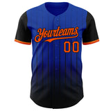 Maxcorners Custom Thunder Blue Orange-Black 3D Pattern Design Gradient Geometric Shape Premium Baseball Jersey LM0210
