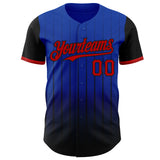 Maxcorners Custom Thunder Blue Red-Black 3D Pattern Design Gradient Geometric Shape Premium Baseball Jersey LM0210