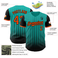 Maxcorners Custom Aqua Orange-Black 3D Pattern Design Gradient Geometric Shape Premium Baseball Jersey LM0210