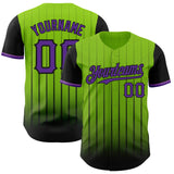 Maxcorners Custom Neon Green Purple-Black 3D Pattern Design Gradient Geometric Shape Premium Baseball Jersey LM0210