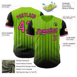 Maxcorners Custom Neon Green Pink-Black 3D Pattern Design Gradient Geometric Shape Premium Baseball Jersey LM0210