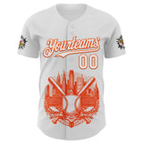 Maxcorners Custom White Orange 3D Urban City Edition Sports Premium Baseball Jersey LM0210