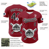 Maxcorners Custom Cardinal Black-White 3D Urban City Edition Sports Premium Baseball Jersey LM0210