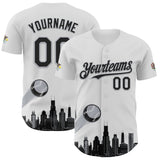 Maxcorners Custom White Black-Gray 3D Urban City Edition Sports Premium Baseball Jersey LM0210