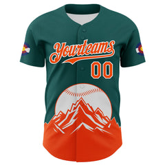 Maxcorners Custom Midnight Green Orange-White 3D Urban City Edition Sports Premium Baseball Jersey LM0210