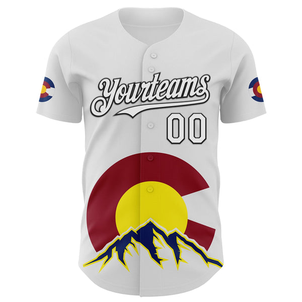 Maxcorners Custom White Black Red Yellow-Blue 3D Urban City Edition Sports Premium Baseball Jersey LM0210
