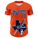 Maxcorners Custom Orange Navy Silver-White 3D Urban City Edition Sports Premium Baseball Jersey LM0210