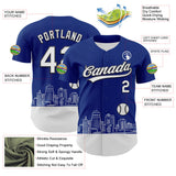 Maxcorners Custom Royal White-Black 3D Urban City Edition Sports Premium Baseball Jersey LM0210