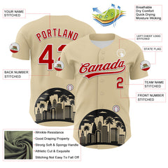 Maxcorners Custom Cream Red Black-White 3D Urban City Edition Sports Premium Baseball Jersey LM0210