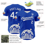 Maxcorners Custom Thunder Blue White-Black 3D Urban City Edition Sports Premium Baseball Jersey LM0210