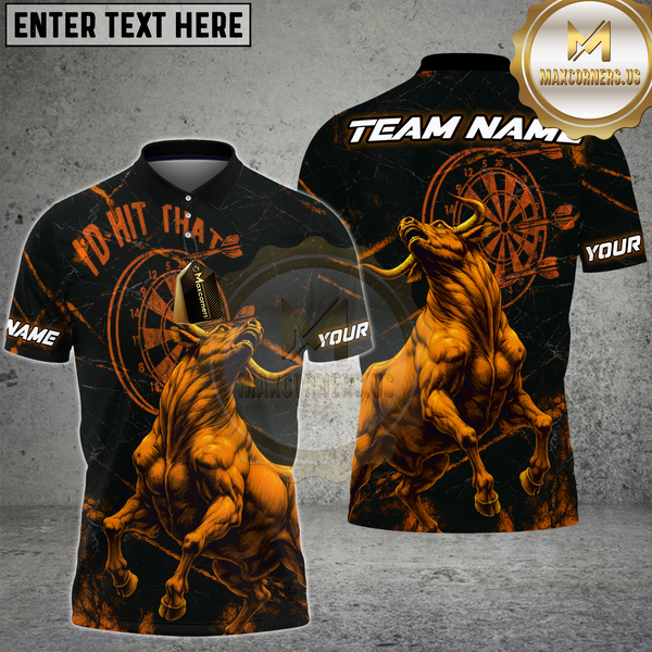 Maxcorners Dart Bull Shirt I'd Hit That Design Multioptions Personalized Name, Team Name Unisex 3D Shirt (4 Colors)