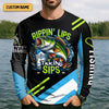 Maxcorners Rippin' Lips Taking Sips SPF Long Sleeve Shirts, Beer Fishing Shirt, Funny Fishing Shirt, Fishing Shirts For Men