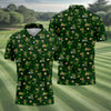 Maxcorners St Patrick's Day Golf Leprechaun Pose Shamrock Golf Shirt, Fun Golf Shirts For Men, Polo For Men
