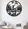 Maxcorners Personalized Metal Sign WITH LED/WITHOUT LED – Duck Hunting Scene with Dog and Hunter – Custom Rustic Wall Decor for Cabin and Lodge LM0110