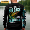 Maxcorners I Like Big Bass And I Cannot Lie Shirt, Funny Fishing T-shirt, SPF Shirt For Men, Gift For Fisherman