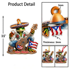 Maxcorners Custom Name Puerto Rico Ornament, Puerto Rico Christmas Gift 2D Flat LM2111