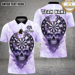 Maxcorners Skull Dart Shirt Blue Ice Crystal Skull Multioptions Personalized Name, Team Name Unisex 3D Shirt (4 Colors)