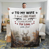 Maxcorners Personalized Deer Hunting â€œTo My Wife, I Hunt for Peace and Come Home for Loveâ€ Fleece Blanket LM1611