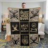 Maxcorners Hunting Life Best Buckinâ€™ Dad Ever Fleece Blanket - Camouflage Deer & Rifle Design - Gift for Hunters LM1611