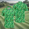 Maxcorners Shamrock St Patrick's Day Light Green Golf Shirt, Polo Shirts For Men, Golf Shirts For Men, Golfing Apparel
