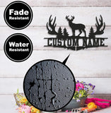 Maxcorners Personalized Deer Antler Metal Sign WITH LED/WITHOUT LED Light Custom Name Forest Wall Art Hunter Gift Rustic Cabin Decor LM0110