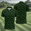 Maxcorners Neon Green Cocktails Three Leaf Clover St Patrick's Day Golf Shirt, Golf Gift For Men, Golf Shirts For Men
