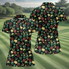Maxcorners Leprechaun Hats Gold Coins Pot St Patrick's Day Shamrock Golf Shirt, Women's Golf Tops, Ladies Golf Polos