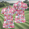 Maxcorners Santa Flamingo Float Tropical Christmas Golf Shirt, Christmas Shirts For Women, Christmas Golf Shirt LM1507