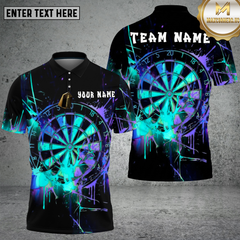 Maxcorners Dart Shirt Neon Splash Impact Style Multioptions Personalized Name, Team Name Unisex 3D Shirt (4 Colors)
