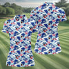 Maxcorners Japanese Shark Wave Sakura Golf Shirt, Women's Golf Tops, Golf Shirts For Women, Women’s Golf Apparel LM1507