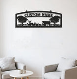 Maxcorners Personalized Farm Metal Sign WITH LED/WITHOUT LED - Rustic Ranch Name Sign with Livestock, Deer & Trees for Barn, Cabin & Outdoor Decor LM0110