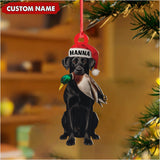 Maxcorners Personalized Hunting Dog Christmas Ornament with Duck – Custom Name Lab Retriever Holiday Decor LM0411