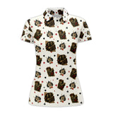 Funny Poker Playing Card Shirts For Men, Skull King & Card Suits Pattern Polos, Funny Poker Shirt